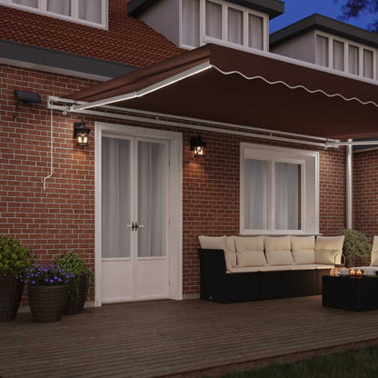 vidaXL Markise Manuell mit LED Braun 500x300 cm