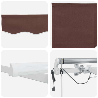 vidaXL Markise Automatisch mit LED Braun 500x300 cm