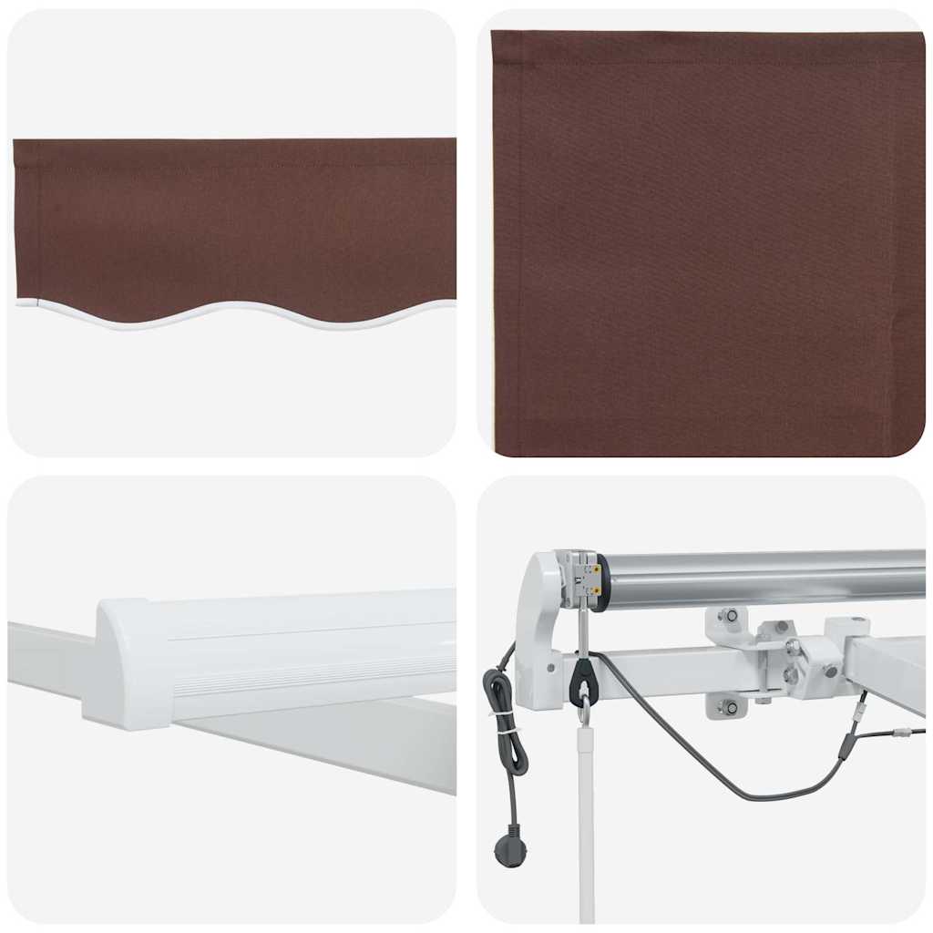 vidaXL Markise Automatisch mit LED Braun 600x300 cm