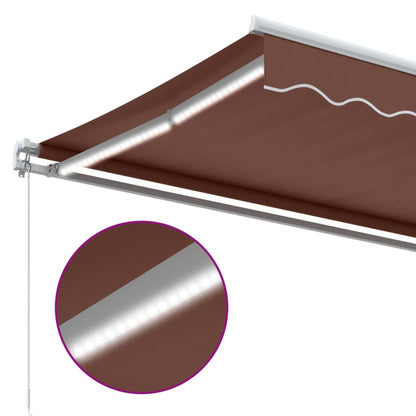 vidaXL Markise Manuell mit LED Braun 400x350 cm