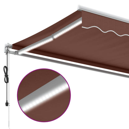 vidaXL Markise Automatisch mit LED Braun 500x350 cm