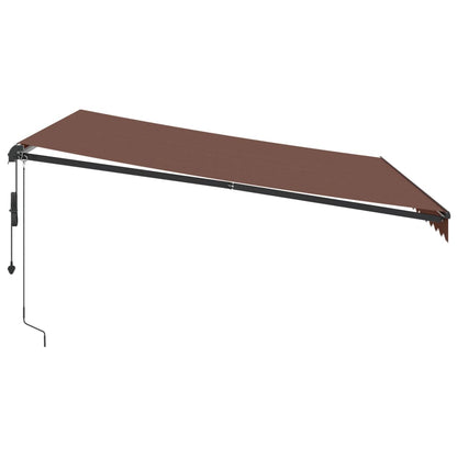 vidaXL Markise Automatisch mit LEDs Braun 400x350 cm