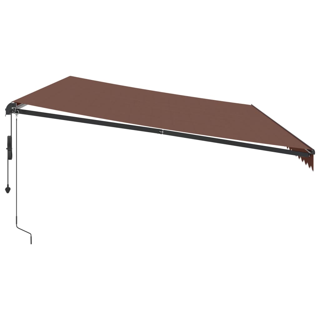 vidaXL Markise Automatisch mit LEDs Braun 600x350 cm