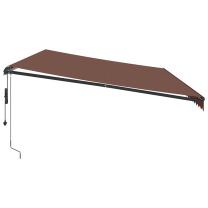 vidaXL Markise Automatisch mit LEDs Braun 600x350 cm