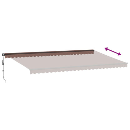 vidaXL Markise Automatisch mit LEDs Braun 600x350 cm