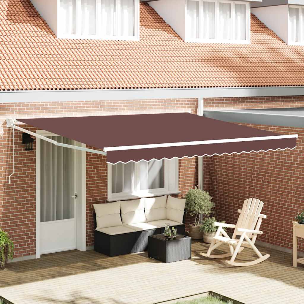 vidaXL Store banne motorisé marron 400x300 cm