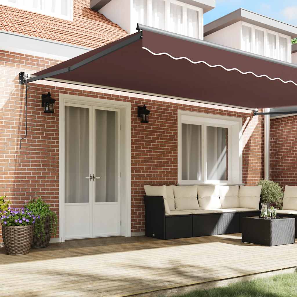 vidaXL Store banne motorisé marron 500x300 cm