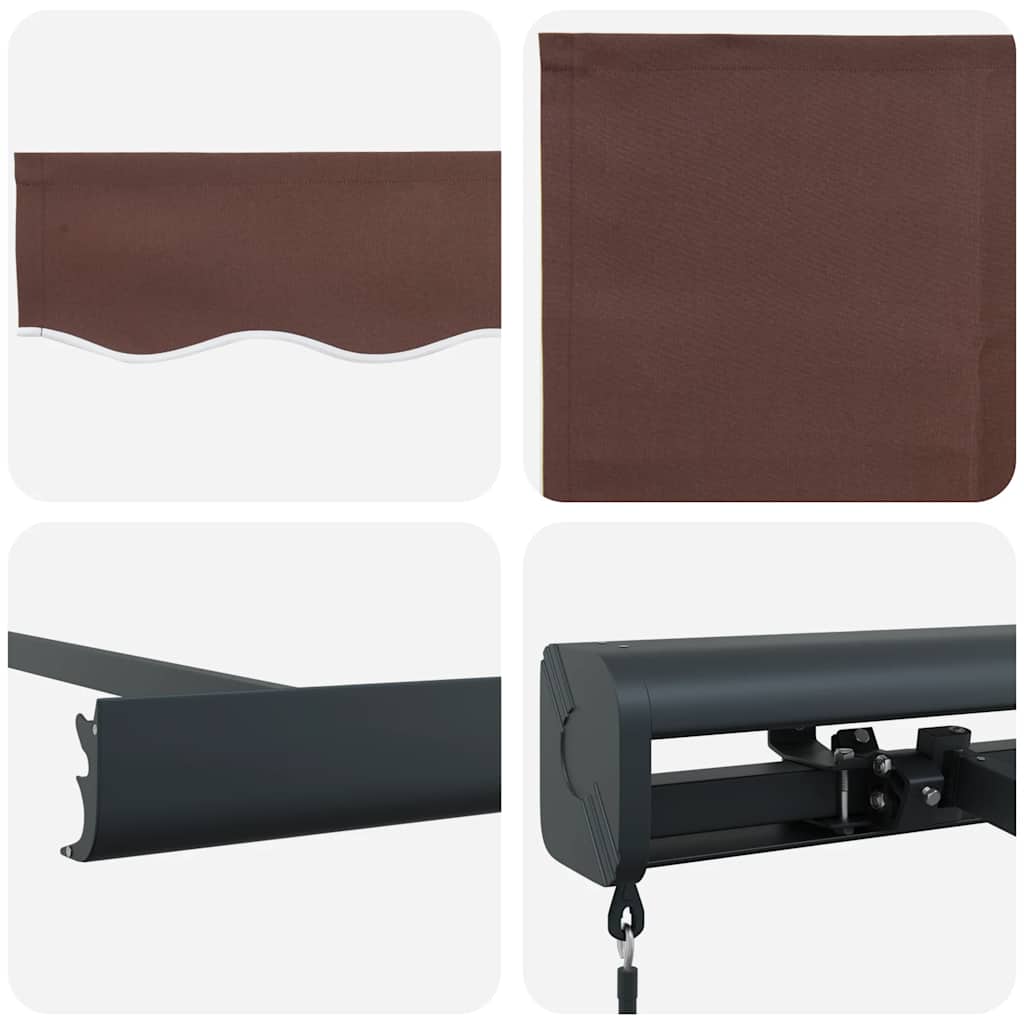 vidaXL Store banne manuel marron 400x300 cm