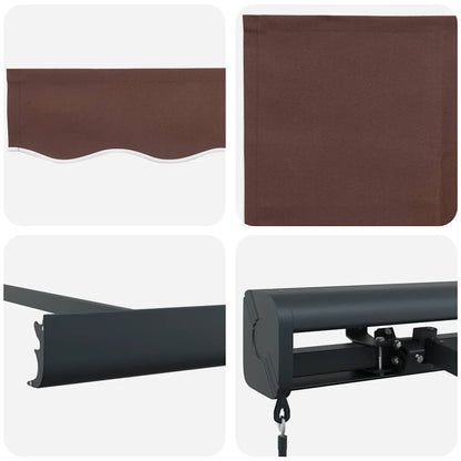vidaXL Store banne manuel marron 400x300 cm