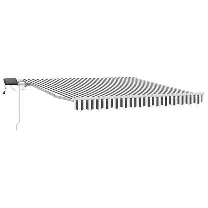 vidaXL Markise mit LED-Beleuchtung Manuell Anthrazit & Weiß 300x250 cm