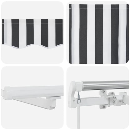 vidaXL Markise mit LED-Beleuchtung Manuell Anthrazit & Weiß 300x250 cm