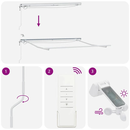 vidaXL Markise Automatisch mit LED Anthrazit & Weiß 300x250 cm
