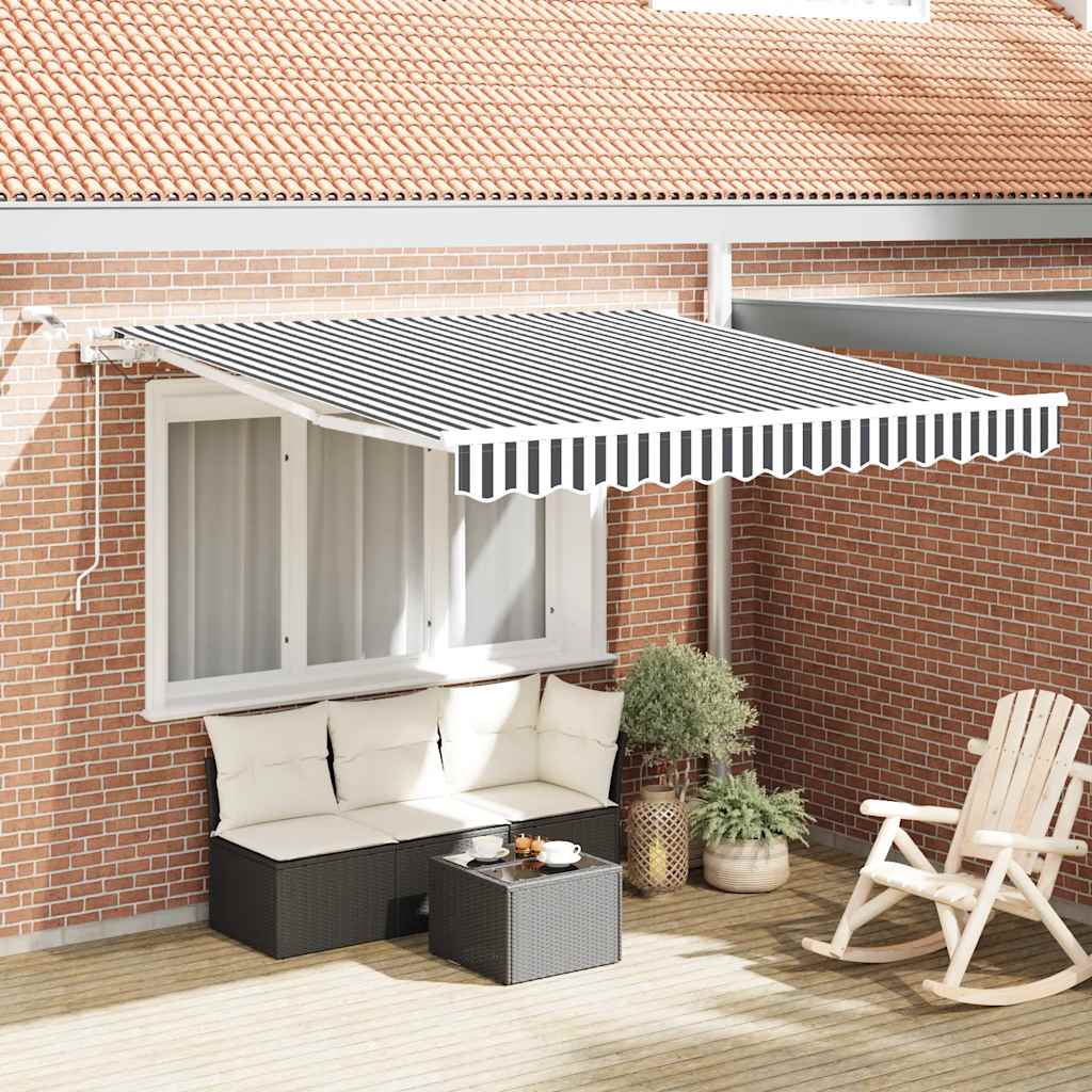 vidaXL Markise Automatisch mit LED Anthrazit & Weiß 300x250 cm