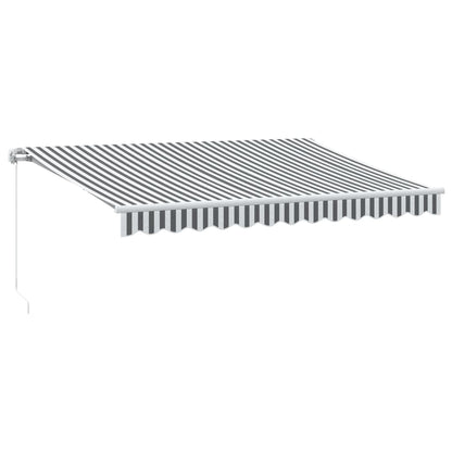vidaXL Markise mit LED-Beleuchtung Manuell Anthrazit & Weiß 350x250 cm