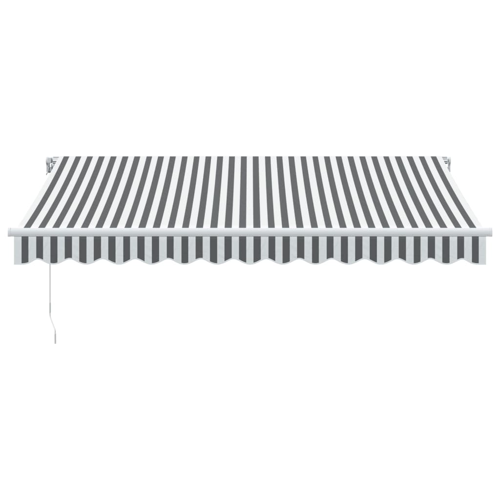 vidaXL Markise mit LED-Beleuchtung Manuell Anthrazit & Weiß 350x250 cm
