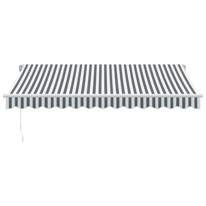 vidaXL Markise mit LED-Beleuchtung Manuell Anthrazit & Weiß 350x250 cm