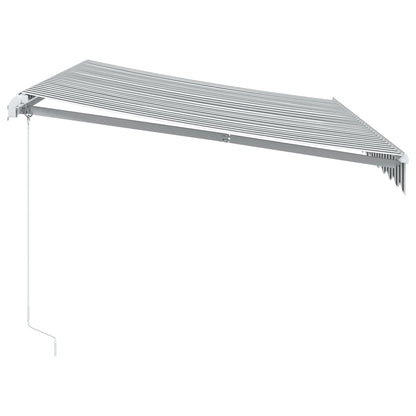 vidaXL Markise mit LED-Beleuchtung Manuell Anthrazit & Weiß 350x250 cm