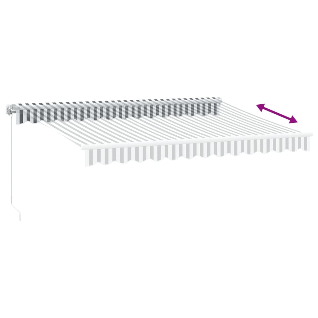 vidaXL Markise mit LED-Beleuchtung Manuell Anthrazit & Weiß 350x250 cm