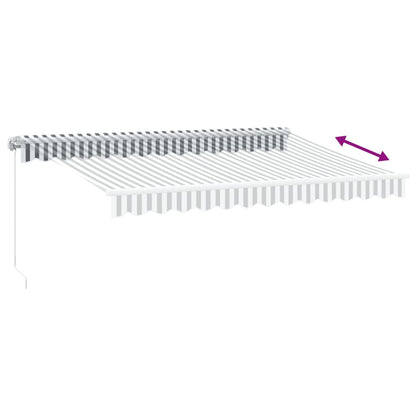 vidaXL Markise mit LED-Beleuchtung Manuell Anthrazit & Weiß 350x250 cm