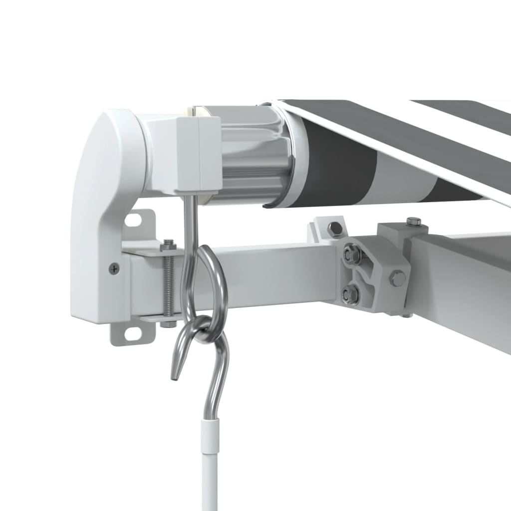 vidaXL Markise mit LED-Beleuchtung Manuell Anthrazit & Weiß 350x250 cm