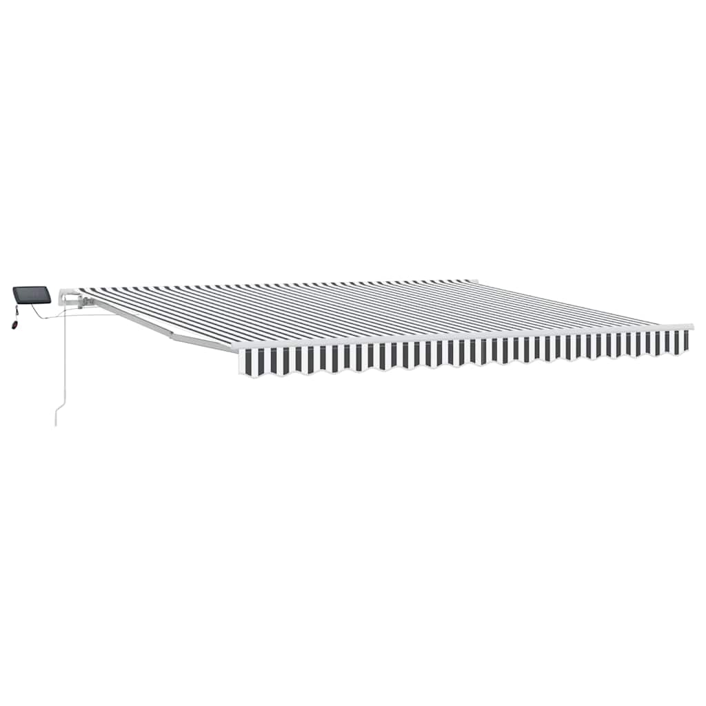 vidaXL Markise Manuell mit LED Anthrazit & Weiß 400x300 cm
