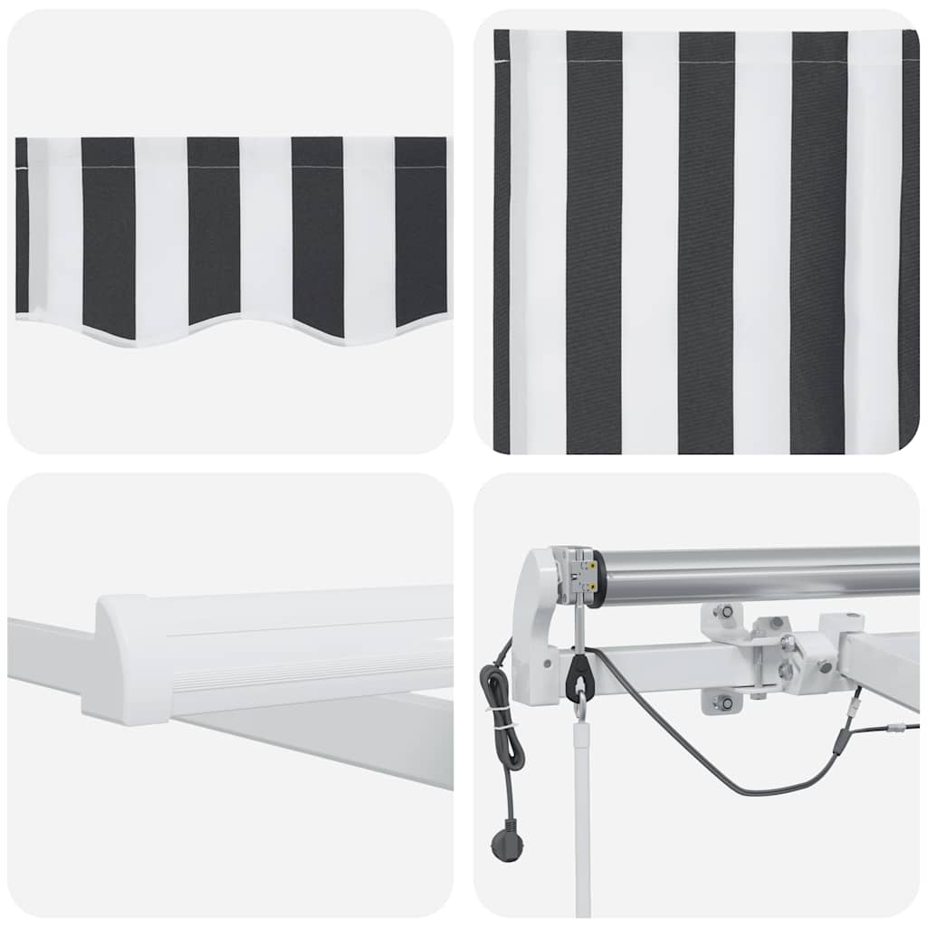 vidaXL Markise Automatisch mit LED Anthrazit & Weiß 400x300 cm