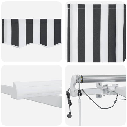 vidaXL Markise Automatisch mit LED Anthrazit & Weiß 400x300 cm