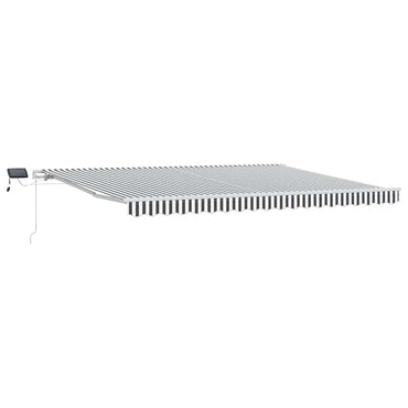 vidaXL Markise mit LED-Beleuchtung Manuell Anthrazit & Weiß 450x300 cm