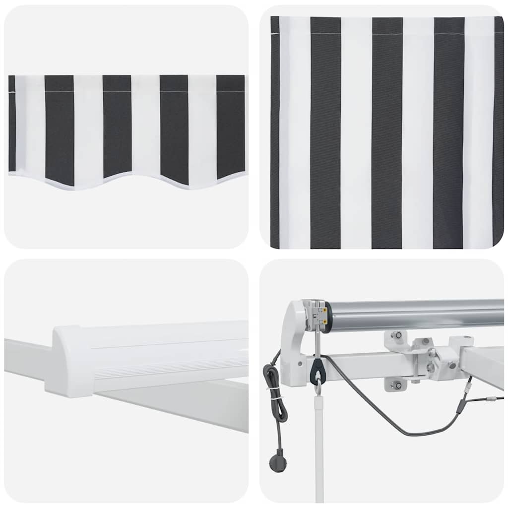 vidaXL Markise Automatisch mit LED Anthrazit & Weiß 450x300 cm