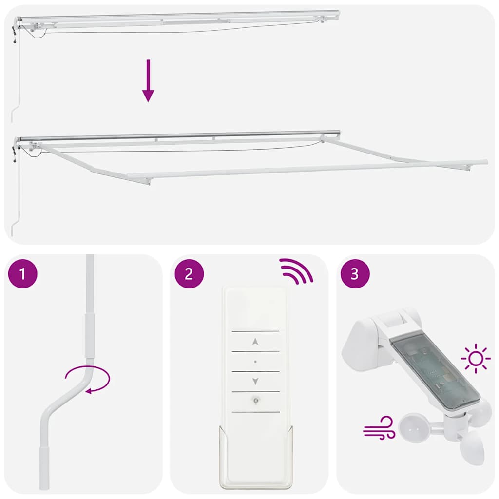 vidaXL Markise Automatisch mit LED Anthrazit & Weiß 450x300 cm