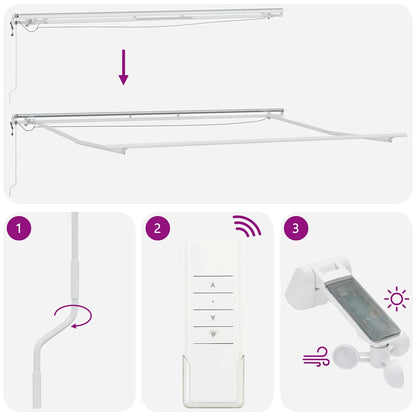 vidaXL Markise Automatisch mit LED Anthrazit & Weiß 450x300 cm