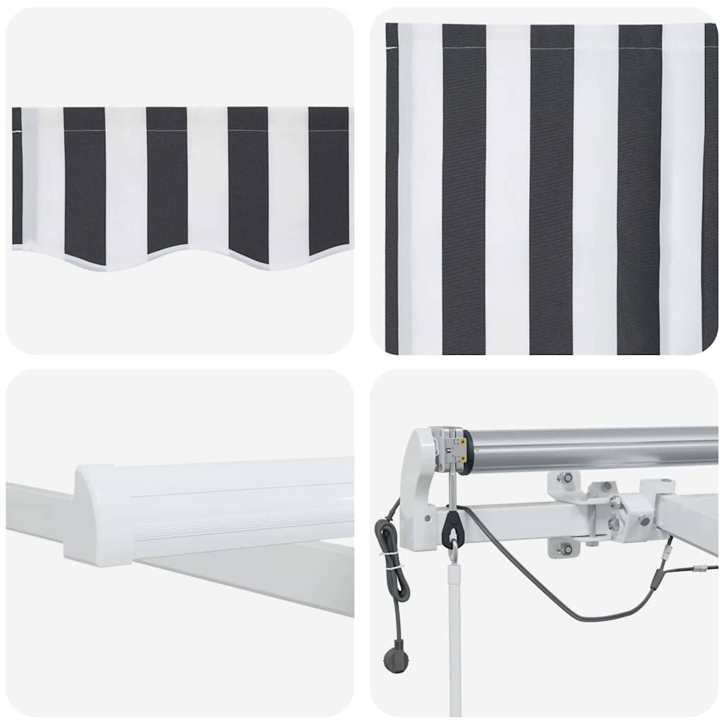 vidaXL Markise Automatisch mit LED Anthrazit & Weiß 500x300 cm