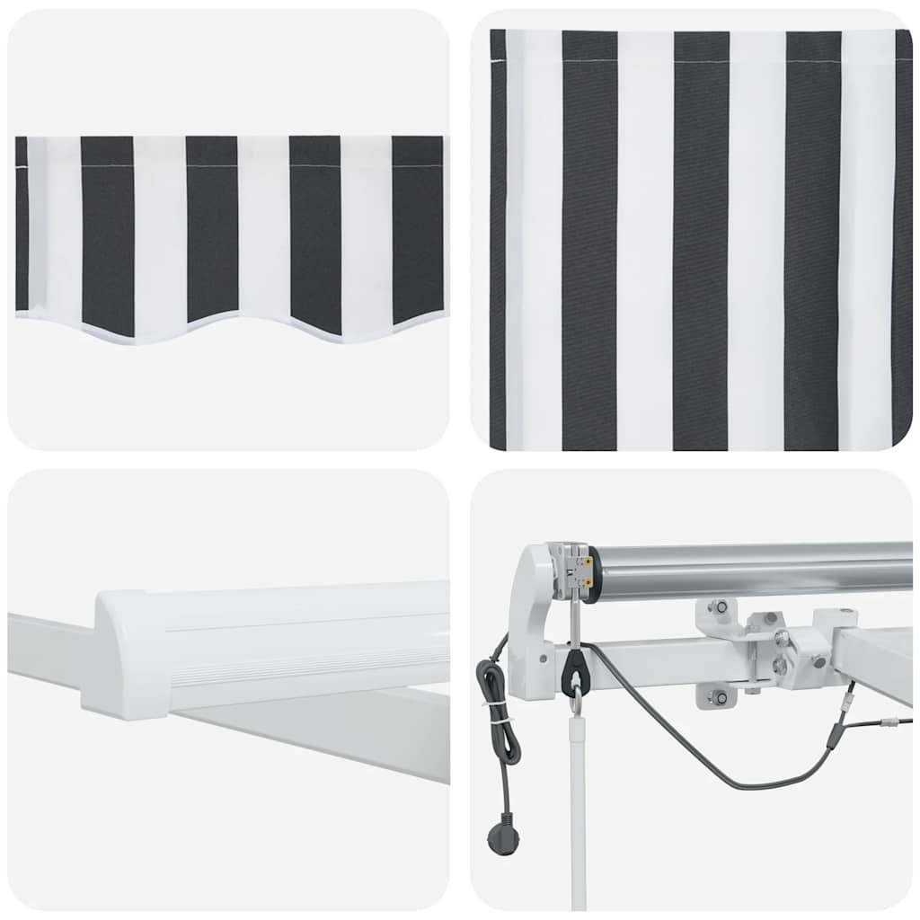 vidaXL Markise Automatisch mit LED Anthrazit & Weiß 600x300 cm