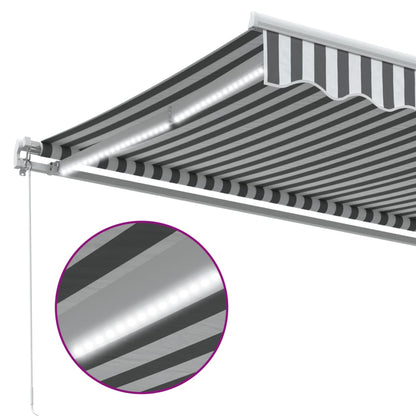 vidaXL Markise Manuell mit LED Anthrazit & Weiß 500x350 cm
