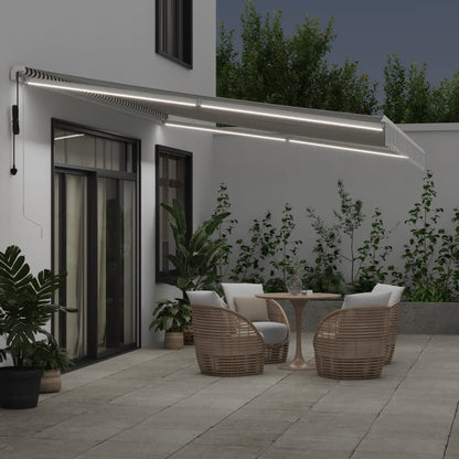 vidaXL Markise Automatisch mit LED Anthrazit & Weiß 500x350 cm