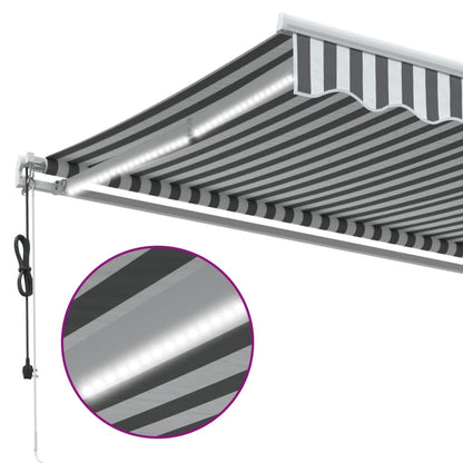 vidaXL Markise Automatisch mit LED Anthrazit & Weiß 500x350 cm