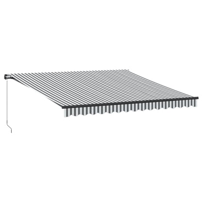 vidaXL Markise Manuell mit LEDs Anthrazit & Weiß 400x350 cm