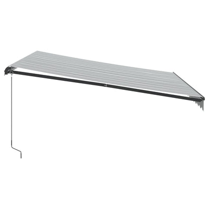 vidaXL Markise Manuell mit LEDs Anthrazit & Weiß 400x350 cm