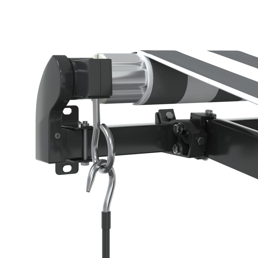 vidaXL Markise Manuell mit LEDs Anthrazit & Weiß 400x350 cm