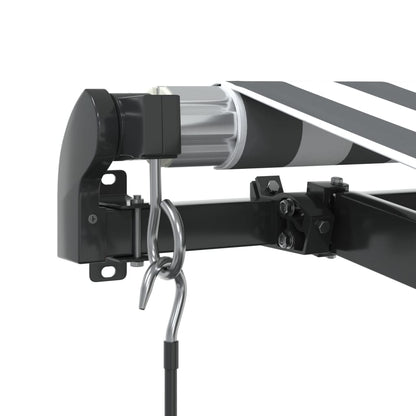 vidaXL Markise Manuell mit LEDs Anthrazit & Weiß 400x350 cm