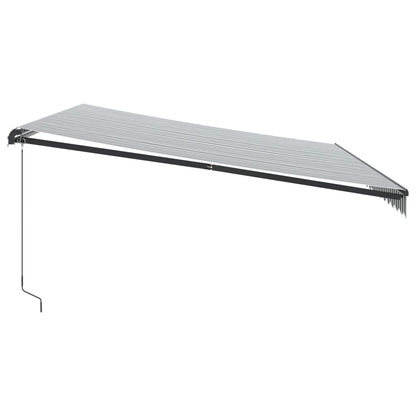 vidaXL Markise Manuell mit LEDs Anthrazit & Weiß 500x350 cm