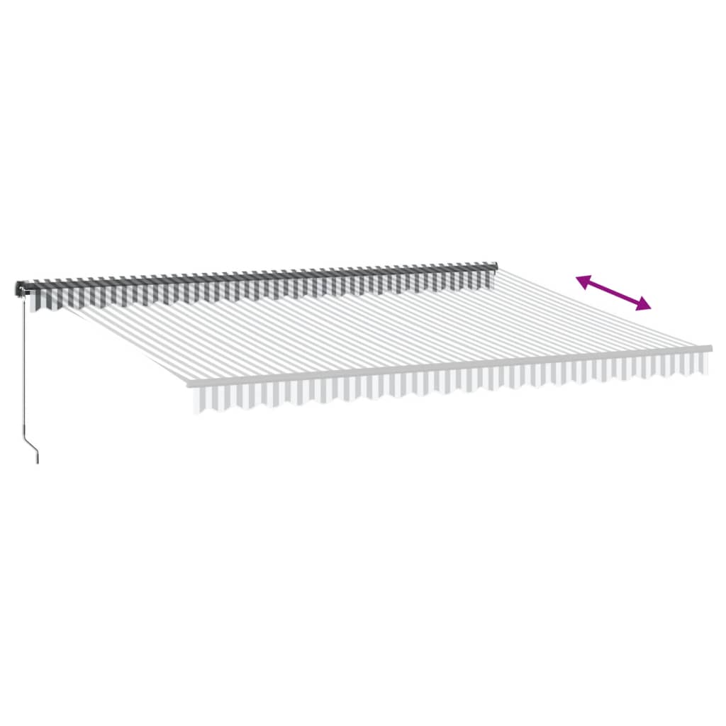 vidaXL Markise Manuell mit LEDs Anthrazit & Weiß 500x350 cm