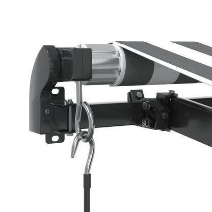 vidaXL Markise Manuell mit LEDs Anthrazit & Weiß 500x350 cm