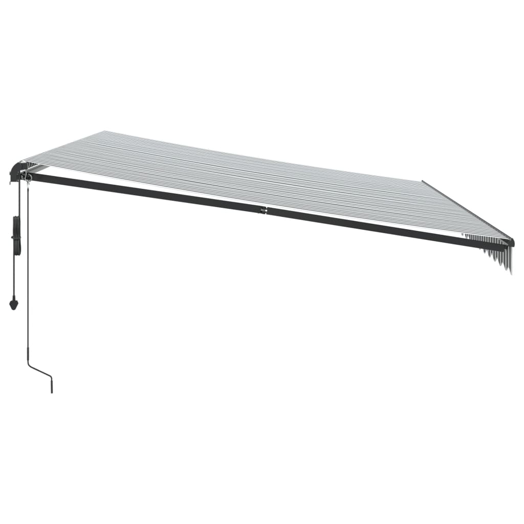 vidaXL Markise Automatisch mit LEDs Anthrazit & Weiß 500x350 cm