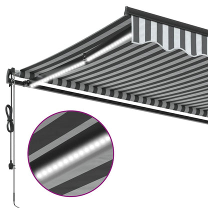 vidaXL Markise Automatisch mit LEDs Anthrazit & Weiß 500x350 cm
