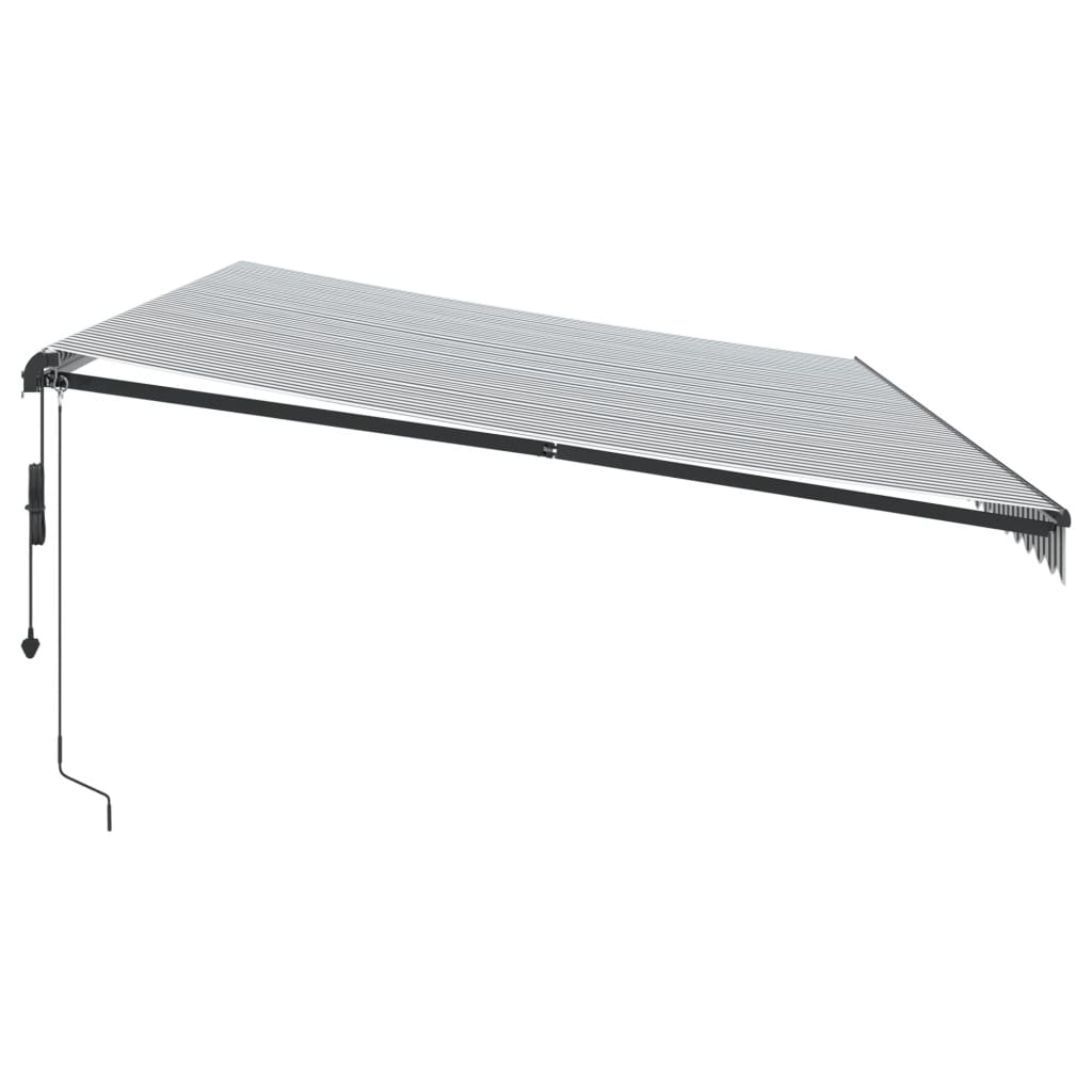 vidaXL Markise Automatisch mit LEDs Anthrazit & Weiß 600x350 cm