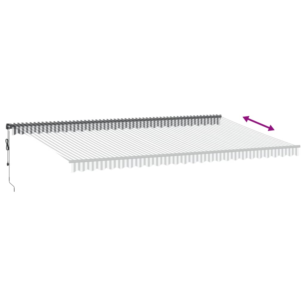 vidaXL Markise Automatisch mit LEDs Anthrazit & Weiß 600x350 cm
