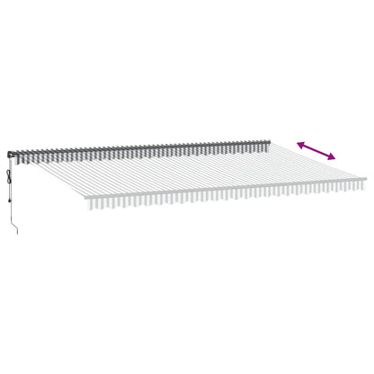 vidaXL Markise Automatisch mit LEDs Anthrazit & Weiß 600x350 cm