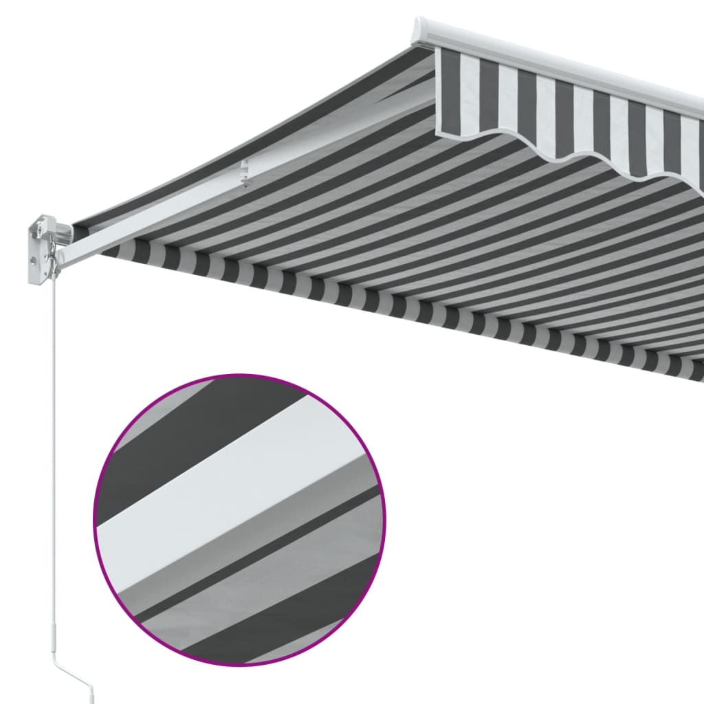 vidaXL Markise Einziehbar Anthrazit und Weiß 3x2,5 m Stoff & Aluminium
