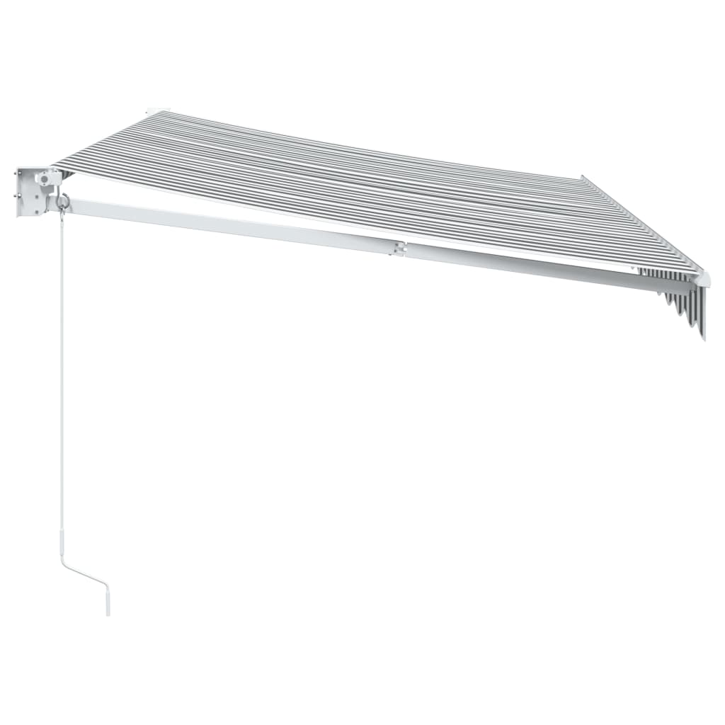 vidaXL Markise Einziehbar Anthrazit & Weiß 3,5x2,5 m Stoff & Aluminium